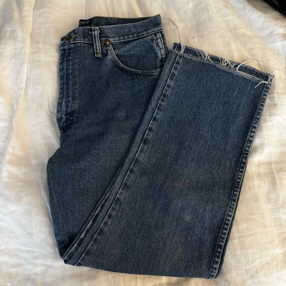 Wrangler Blue Denim Jeans with Fading